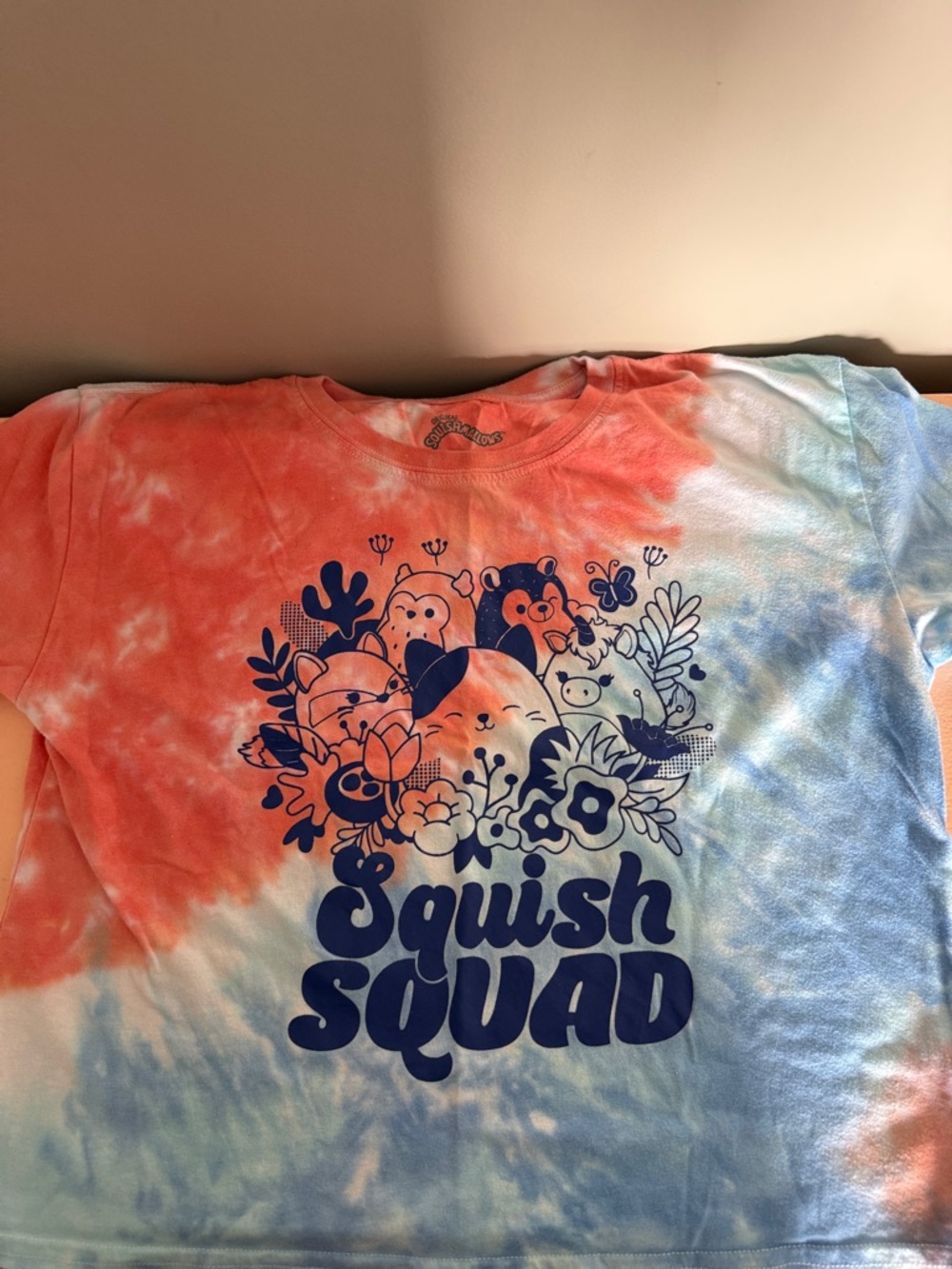 Squishmallows Tie-Dye Tee with Navy Graphic